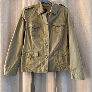 Gap‎ Women’s Military Style Utility Jacket. Size L. Light Army/Olive Green.